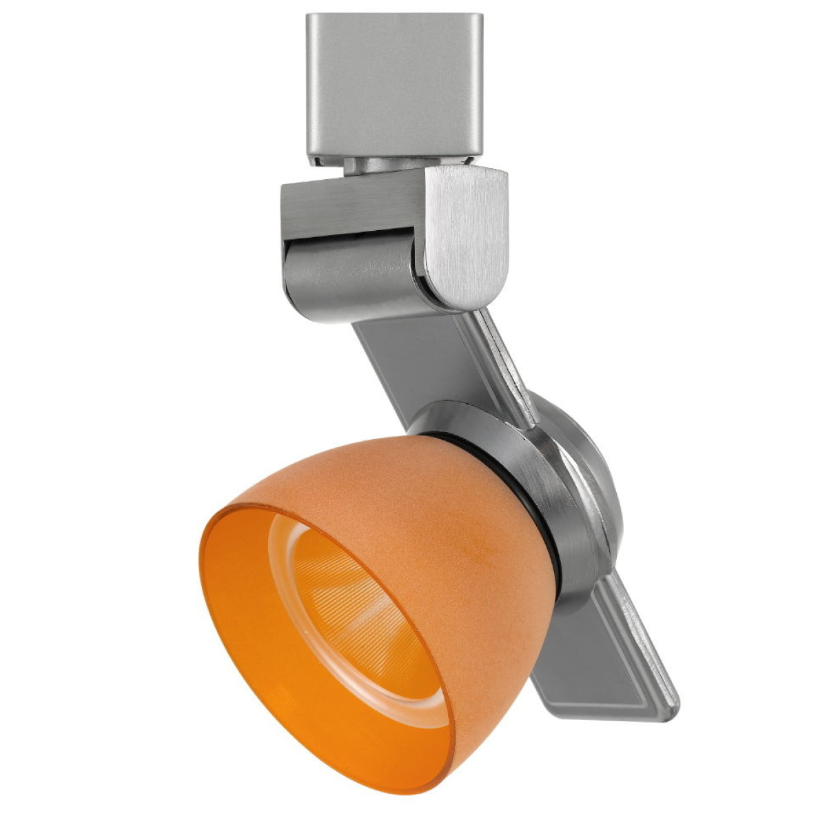 820053ff764c874f2180c708e5278c1b 6" Height Metal Track Head - Brushed Steel & Orange - Image 1
