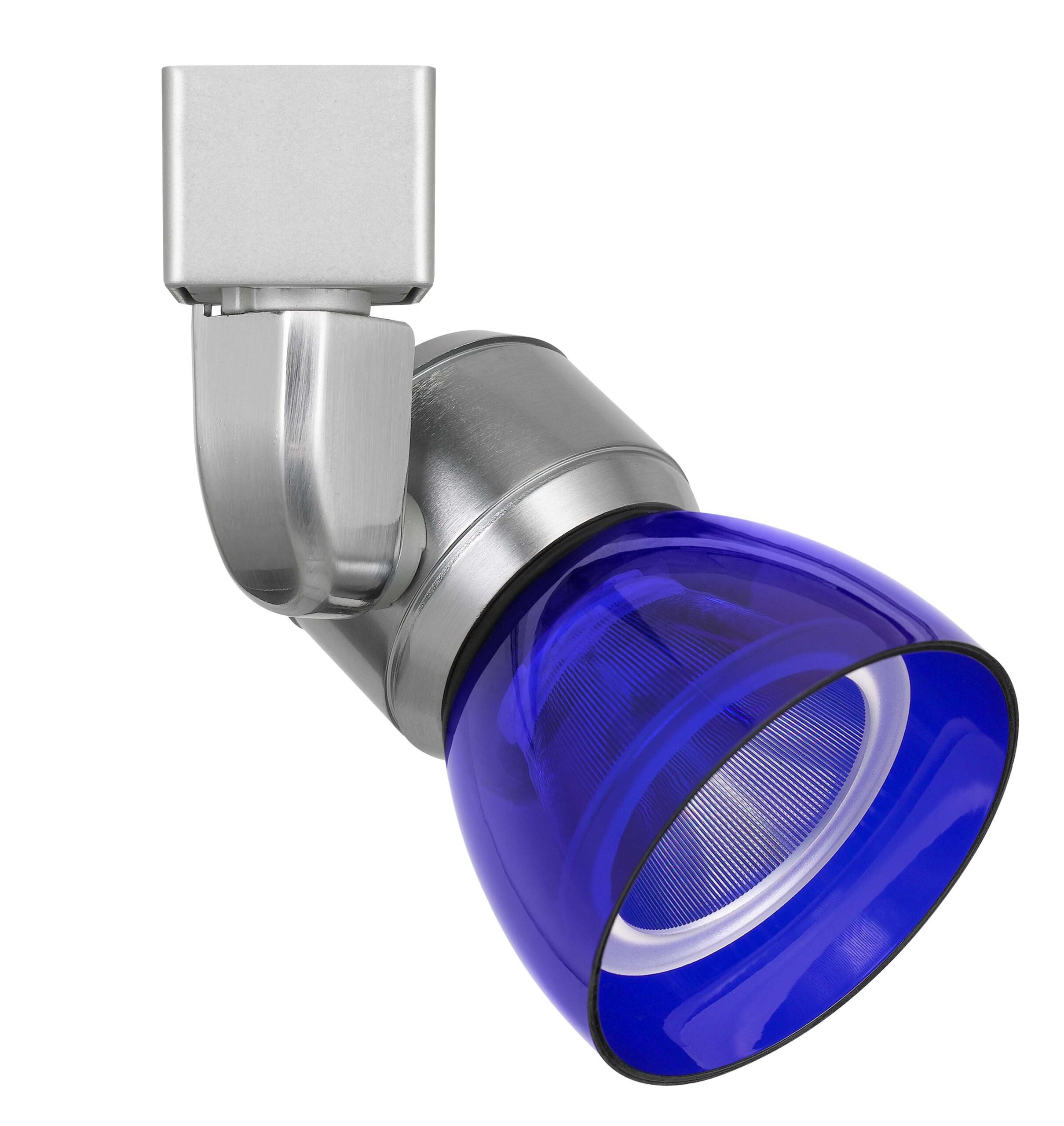 84c8d35306a5bf9f53695f96fe06e30e 6.25" Height Metal Track Head - Brushed Steel & Blue - Image 1