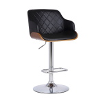 Toby - Adjustable Height Swivel Bar Stool - Walnut / Black