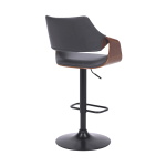 Aspen - Adjustable Swivel Bar Stool With Base - Gray / Black - Image 4