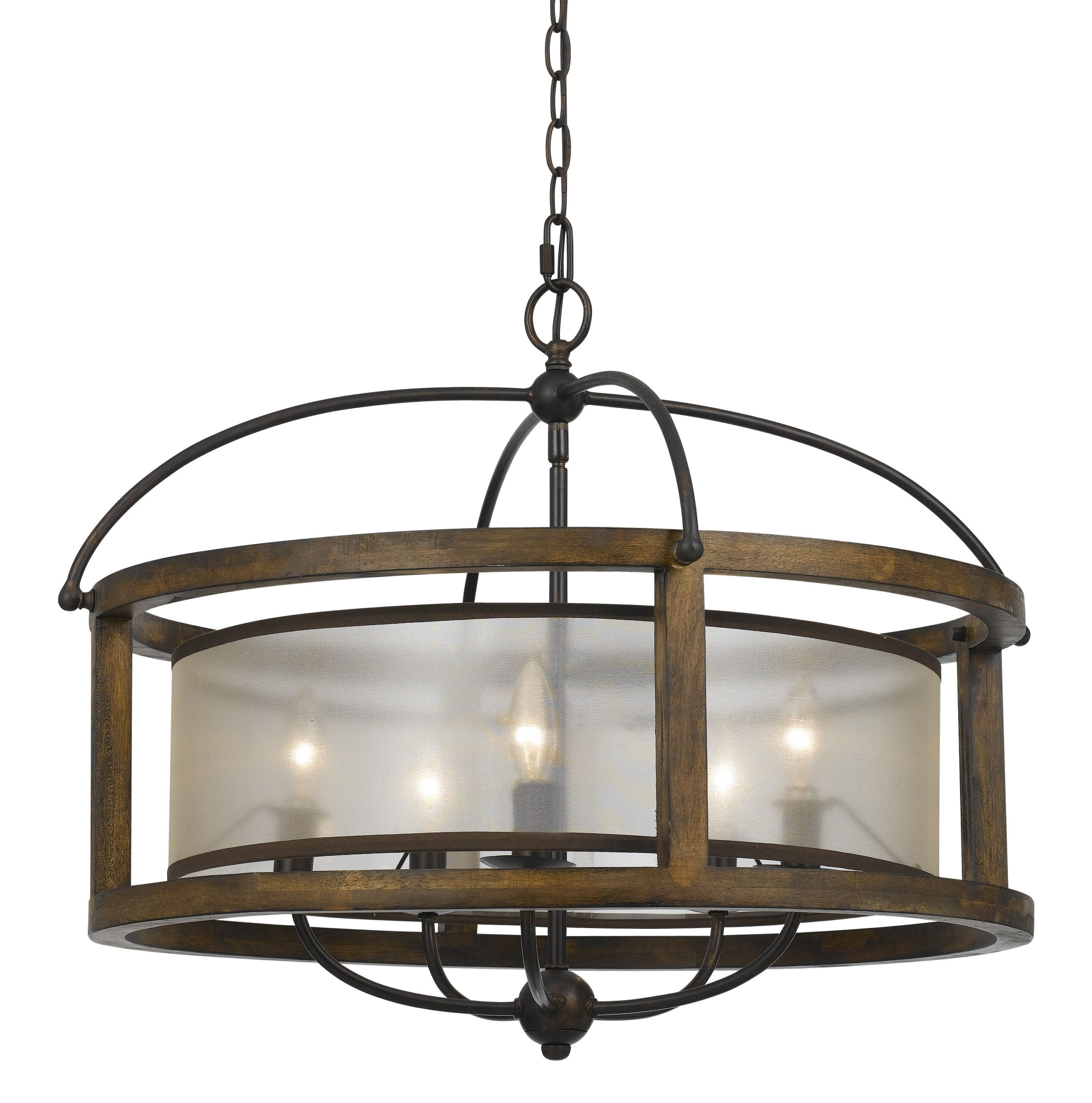 20.50" Height Five Light Round Chandelier - Dark Bronze