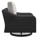 Beachcroft - Swivel Lounge Chair - Black / Light Gray - Image 7