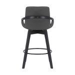 Baylor - 26" Swivel Bar Stool - Gray / Black - Image 5