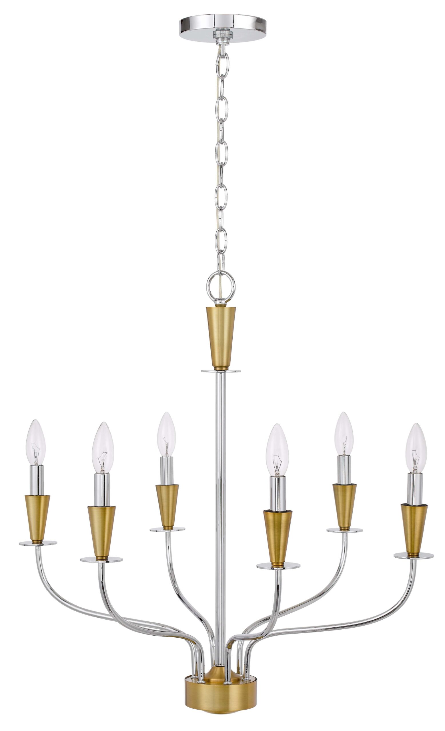 Weston - Chandelier - Chrome & Satin Brass