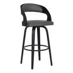 Shelly - 26" Counter Height Swivel Bar Stool - Gray / Black