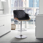 Toby - Adjustable Height Swivel Bar Stool - Walnut / Black - Image 6