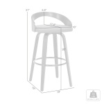 Sonia - 26" Counter Height Swivel Bar Stool - Cream / Walnut - Image 10