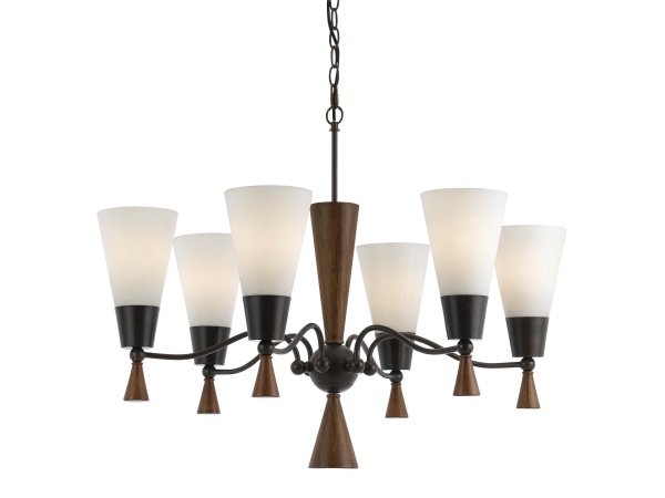 Verona – 26″ Height Six Light Chandelier – Mahogany Chandeliers