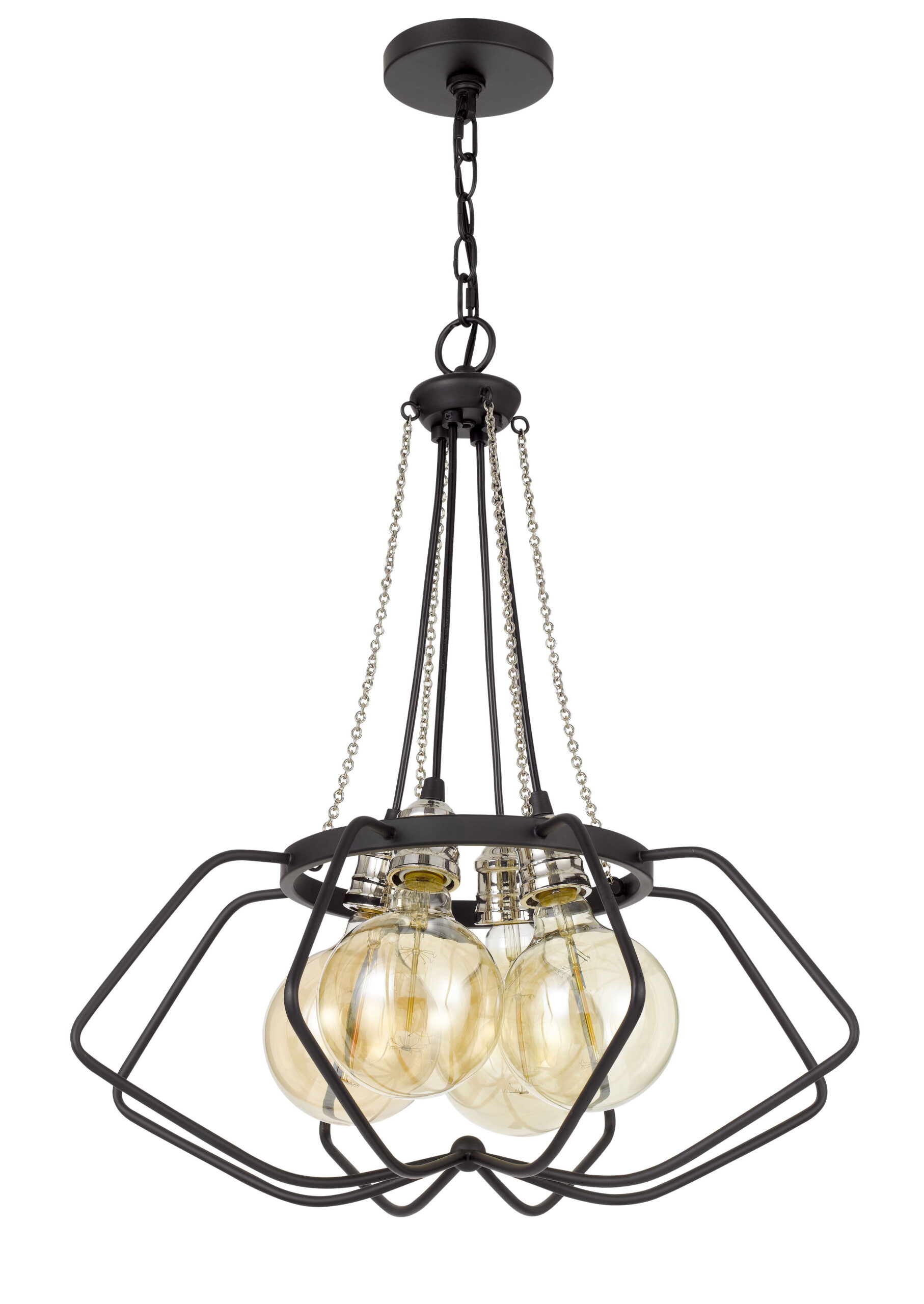 9bcf119111ba967a27a165927fe8a9b9 Laude - Chandelier - Black & Chrome - Image 1