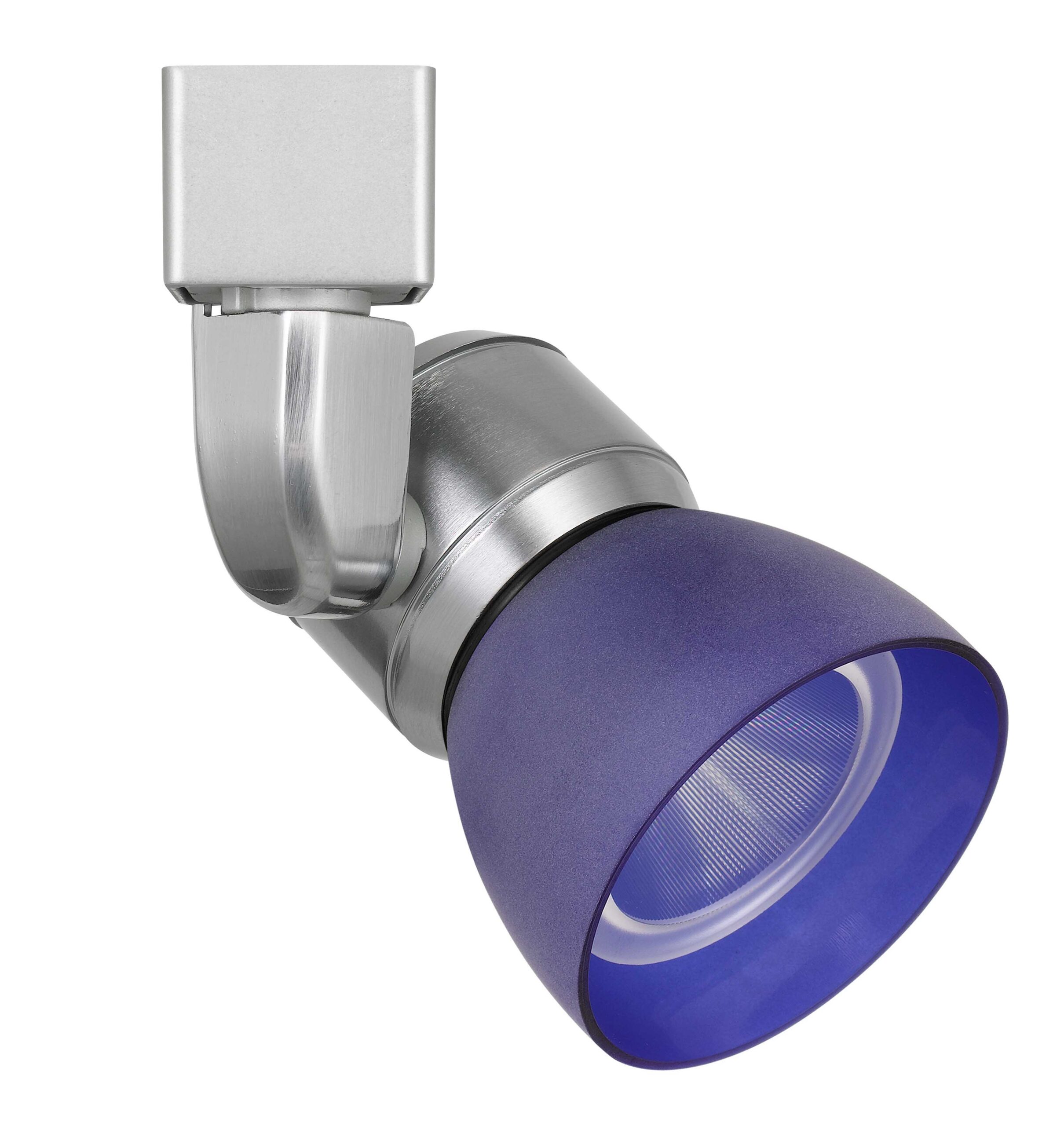 6.25" Height Metal Track Head - Brushed Steel & Frosty Blue