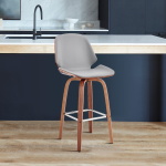 Arabela - 26" Swivel Bar Stool - Gray / Walnut - Image 10