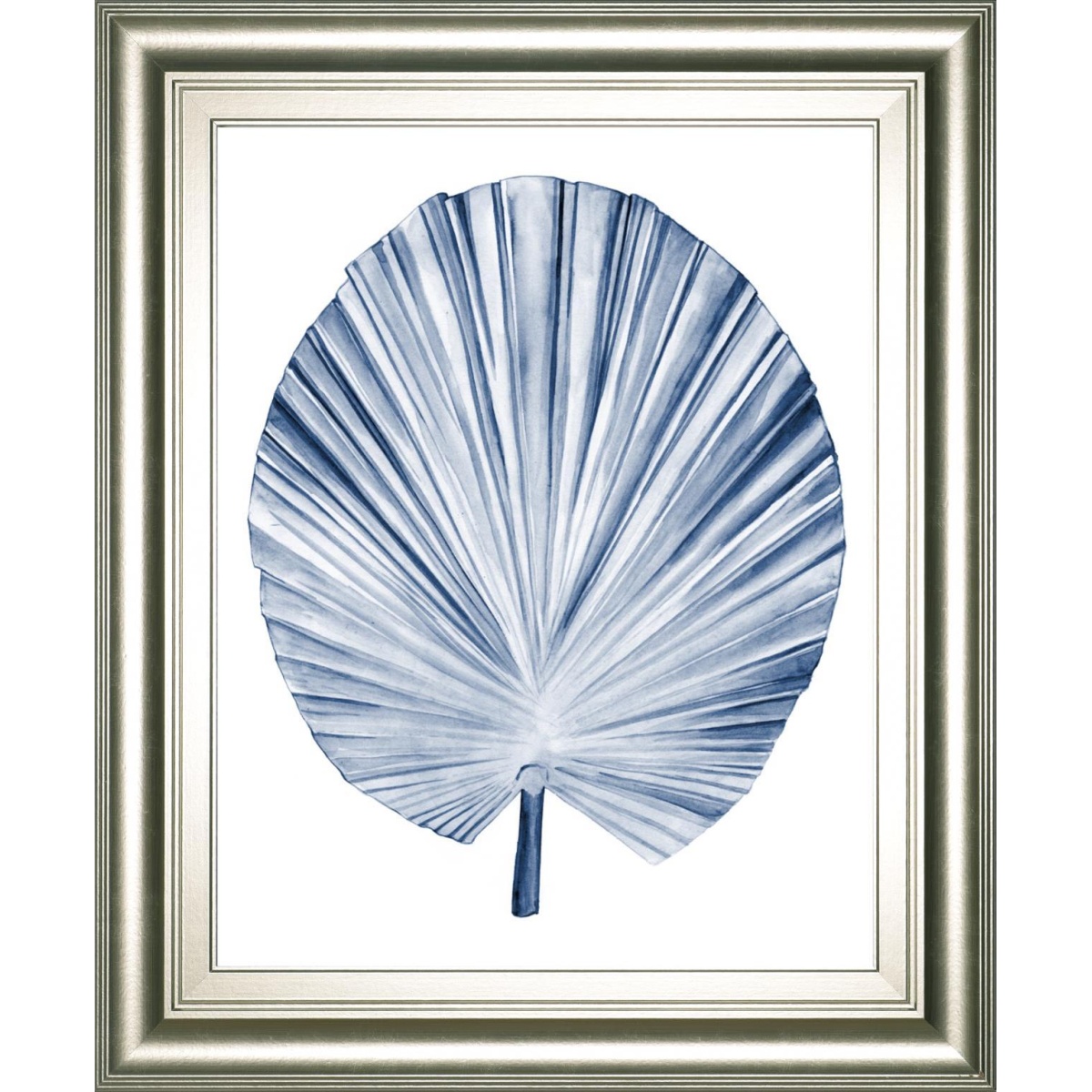 a123c2ec2cb834d8dd081c9bf46d97c2 22x26 Indigo Tropical Leaves IV By Megan Meagher - Blue - Image 1
