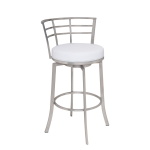 Viper - 26" Counter Height Swivel Bar Stool - White / Brushed