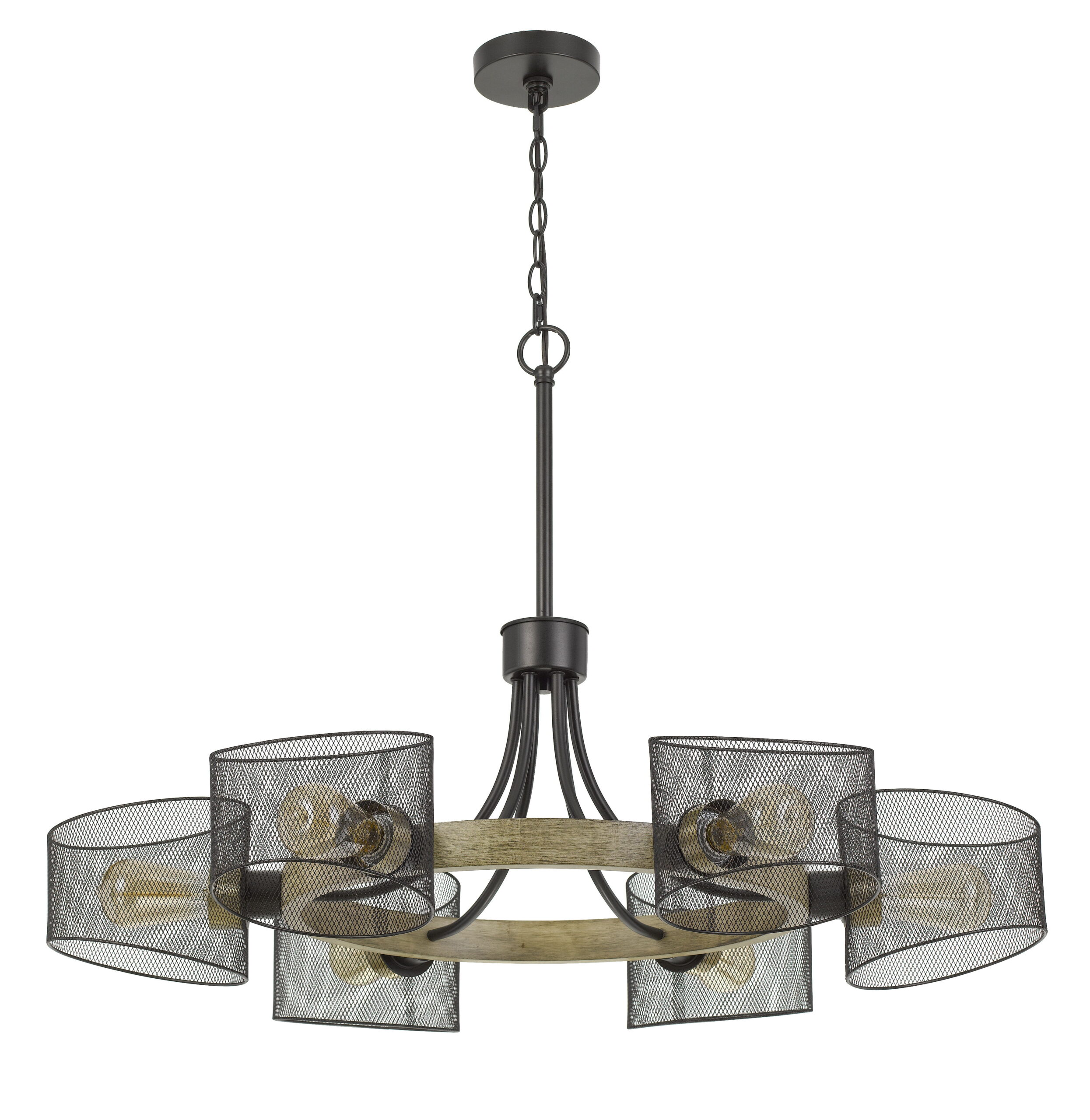 Dronten - Chandelier - Wood & Black