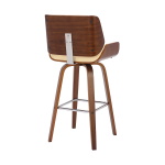Tyler - 26" Counter Height Swivel Bar Stool - Cream / Walnut - Image 4