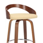 Sonia - 26" Counter Height Swivel Bar Stool - Cream / Walnut - Image 6