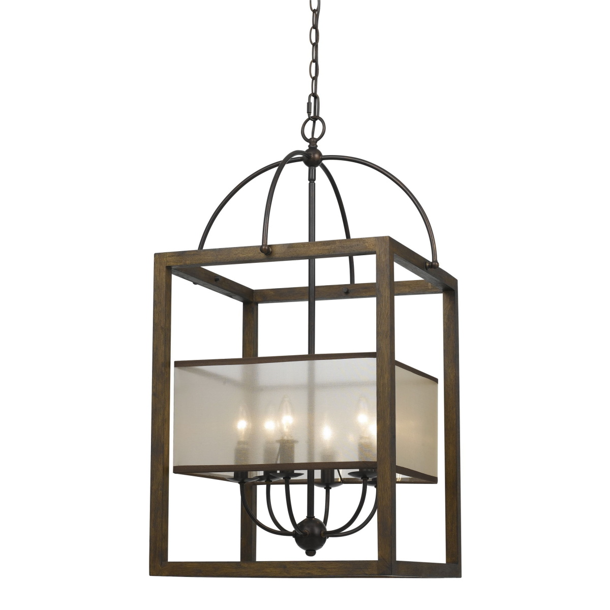 a480cad5ec771281b960dd36a83b3969 33" Height Six Light Rectangular Chandelier - Dark Bronze - Image 1