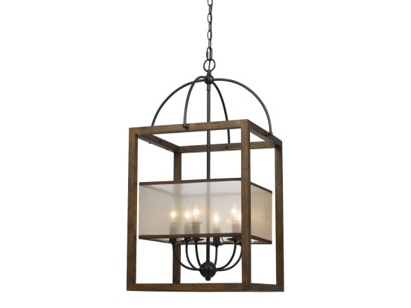 33″ Height Six Light Rectangular Chandelier – Dark Bronze Chandeliers