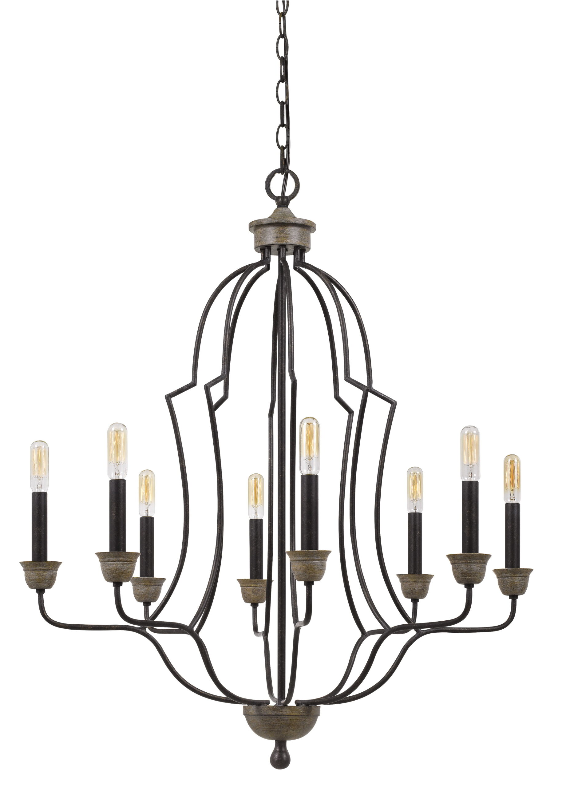 Lebrija - 33.75" Height Metal Chandelier - Textured Bronze