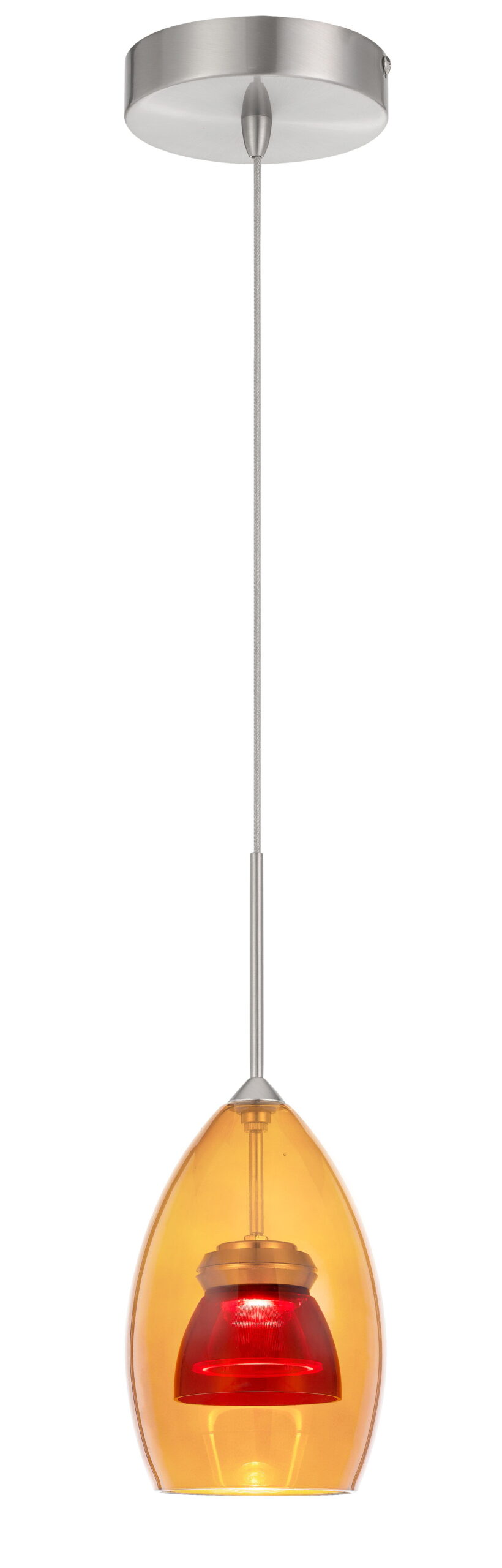 13" Height Pendant - Amber & Red