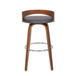 Sonia - 30" Bar Height Swivel Bar Stool - Gray / Walnut - Image 5