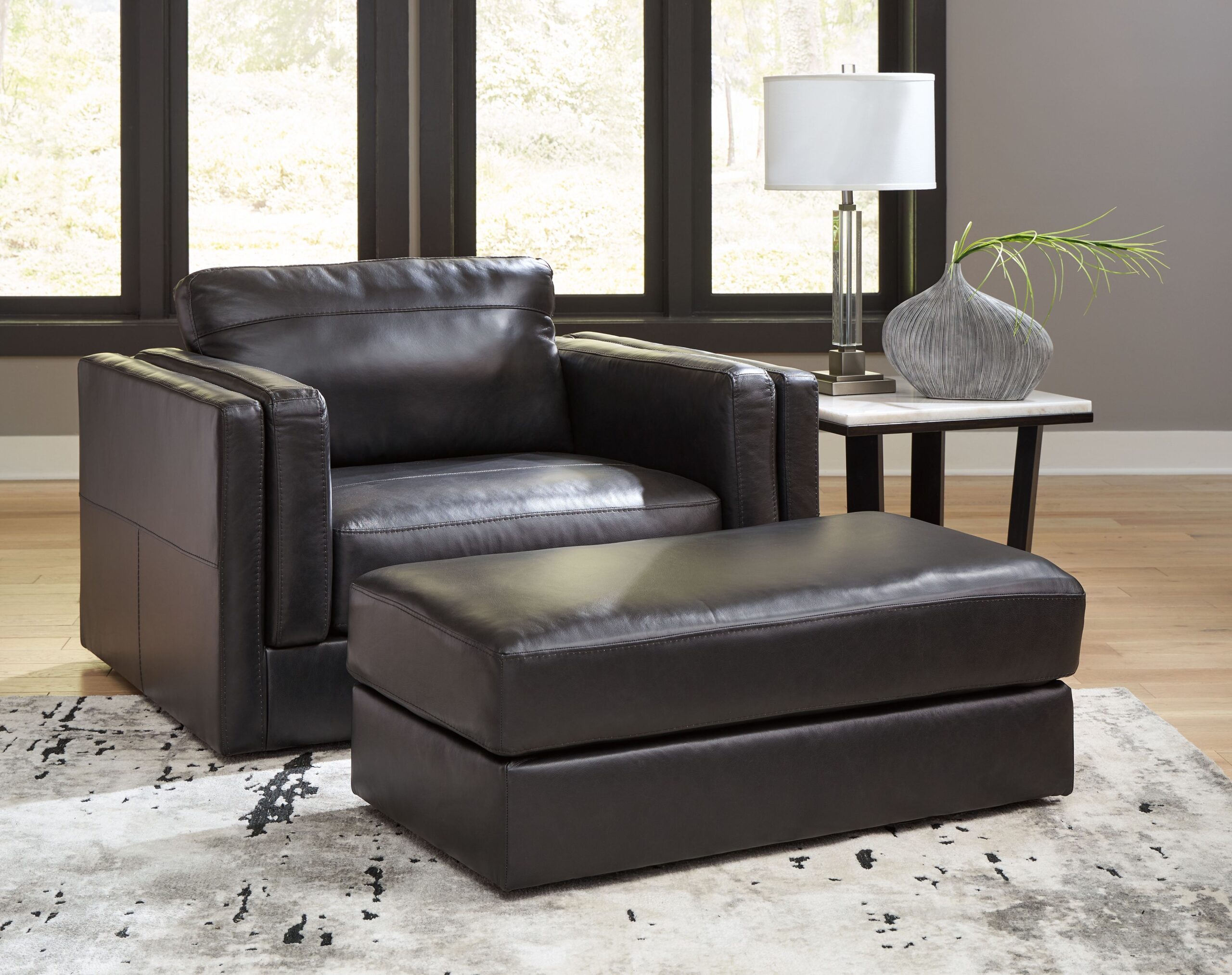 Amiata - 2 Pc. - Chair And A Half, Ottoman - Onyx