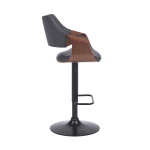 Aspen - Adjustable Swivel Bar Stool With Base - Gray / Black - Image 3