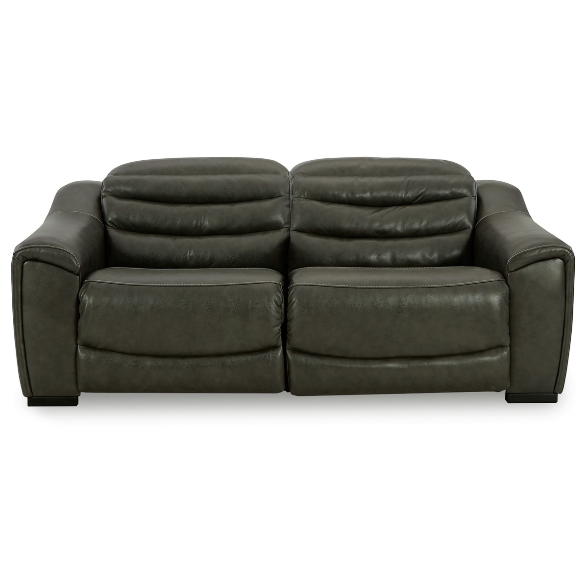 ae632aea9d3262dcb3894b24062a444a Center Line - 2-Piece Power Reclining Loveseat - Dark Gray - Image 1