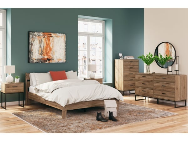 Deanlow – Honey- 3 Pc. – Dresser, Queen Platform Panel Bed Bedroom Sets Deanlow – Honey- 3 Pc. – Dresser, Queen Platform Panel Bed Bedroom Sets