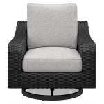 Beachcroft - Swivel Lounge Chair - Black / Light Gray - Image 4