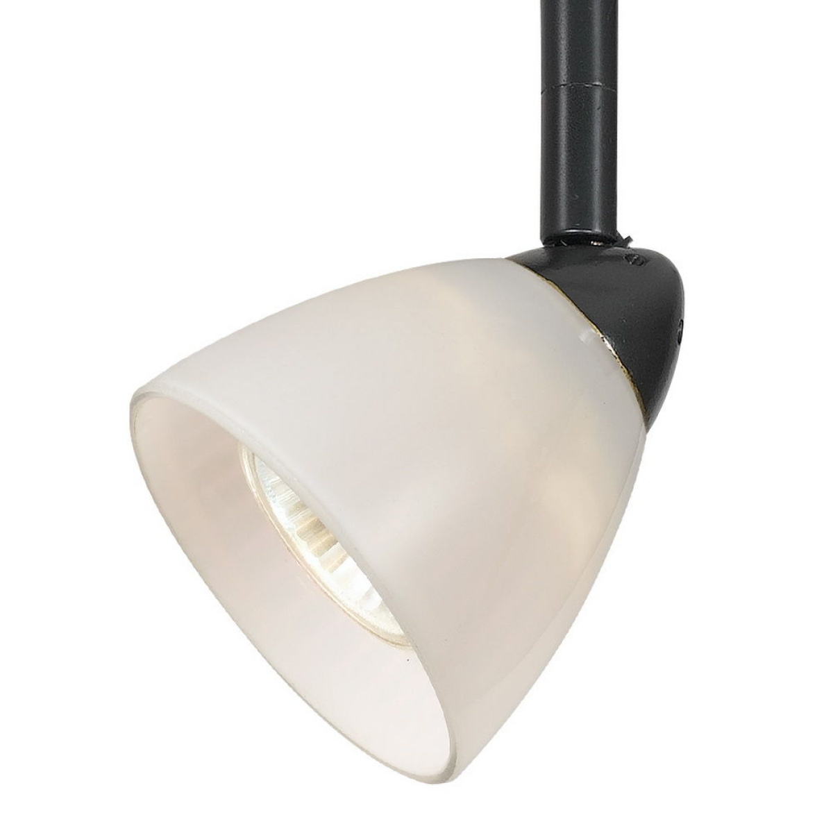 b503ebdac885e008d16574b56135fd7a 4.87" Height Serpentine Track Head With Shade - White & Dark Bronze - Image 1
