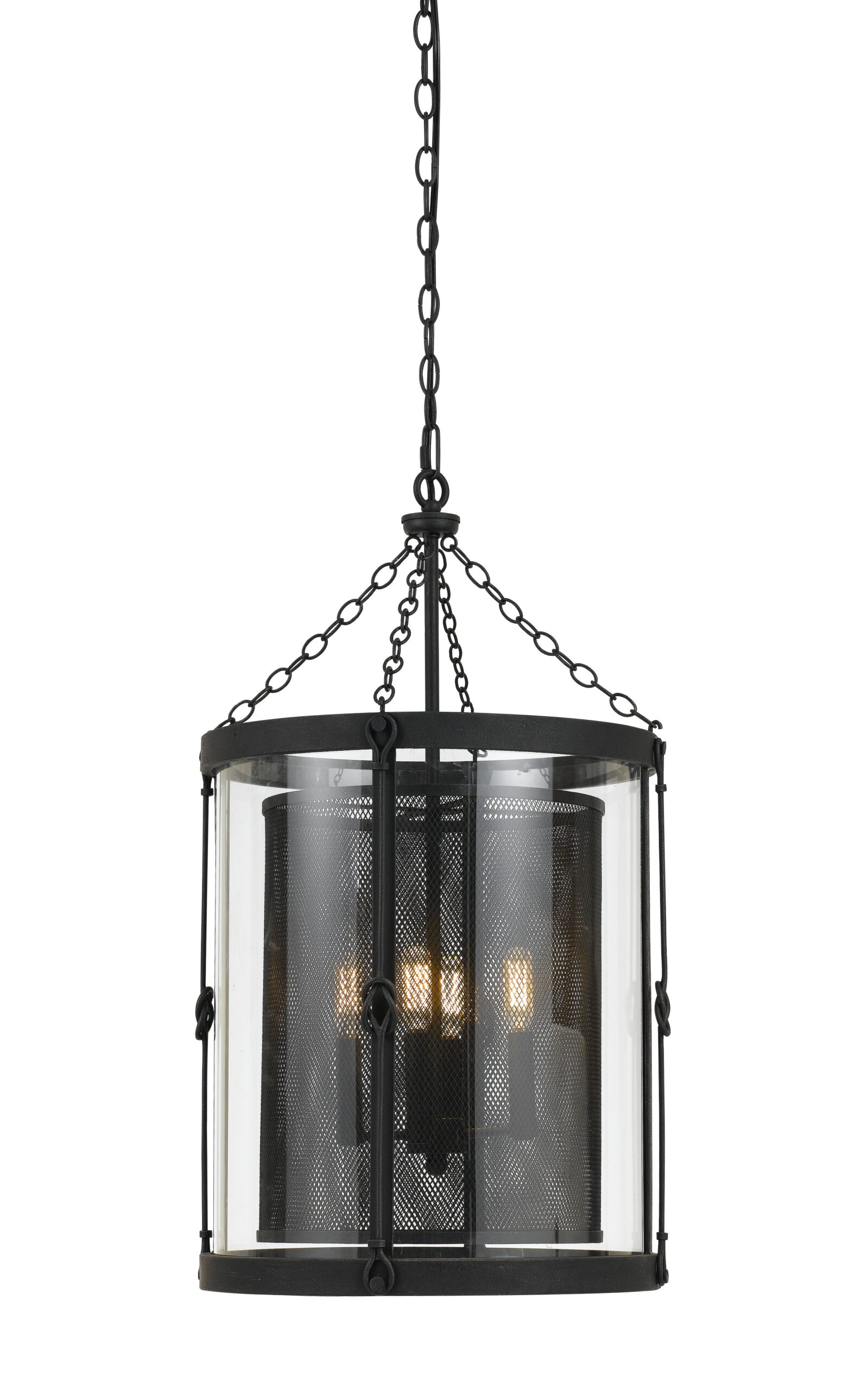 Westchester - 28.5" Height Glass and Steel Chandelier - Black Smith