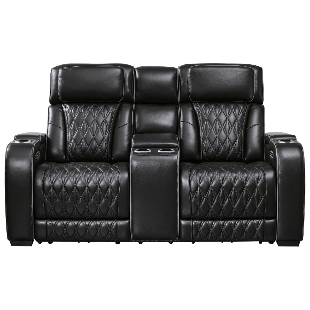 b6ac2cd4ba2ae3f8df5ab99d384c56d2 Boyington - Power Reclining Loveseat with Console/ Adj Headrest - Black - Image 1