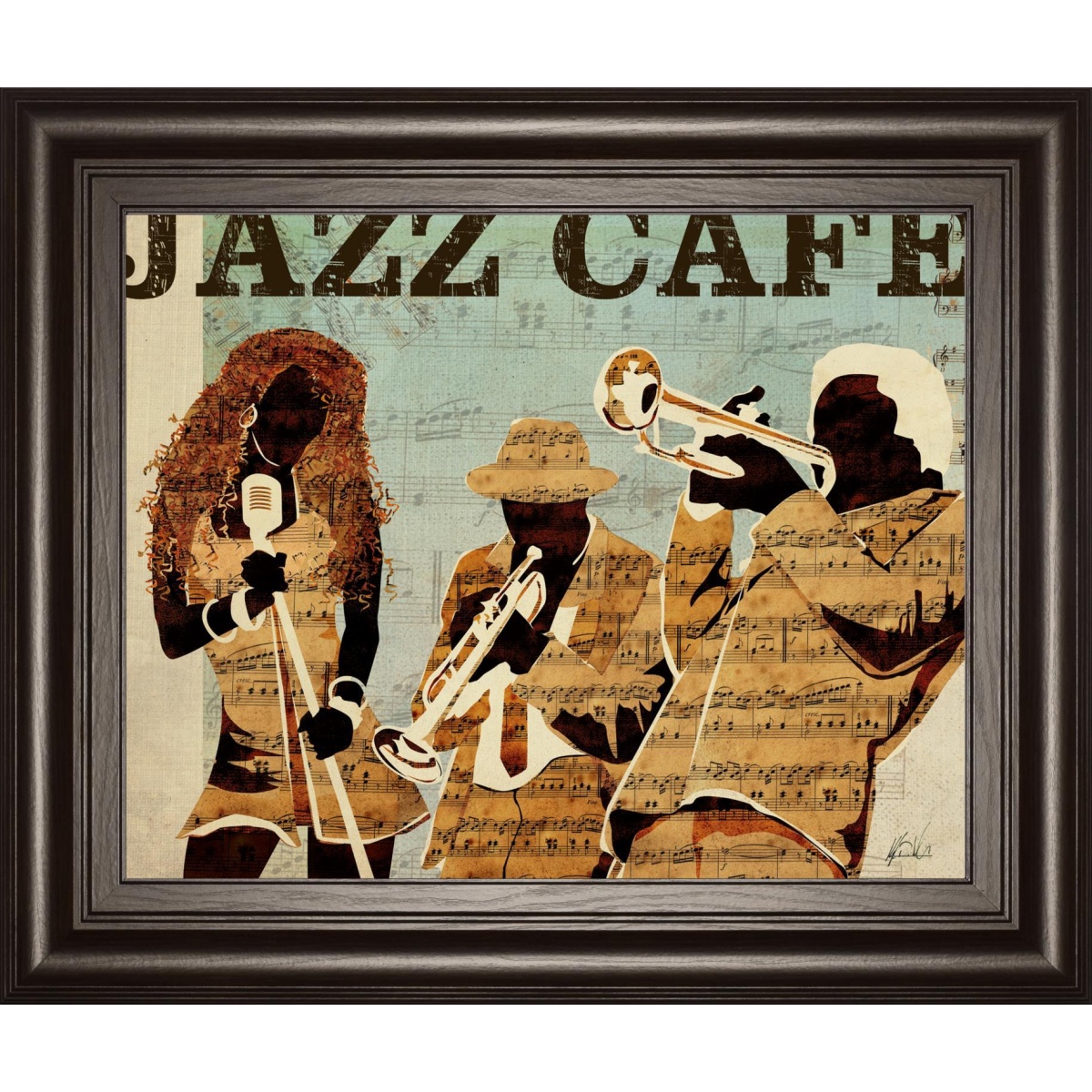 bac0b987da19cf961404f7f7747b2769 22x26 Jazz Cafe By Kyle Mosher - Light Brown - Image 1