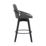 Baylor - 26" Swivel Bar Stool - Gray / Black - Image 3