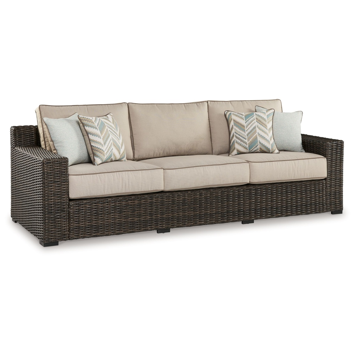 c1f855f1b700426020b6c7b142b08736 Coastline Bay - Sofa With Cushion - Brown - Image 1