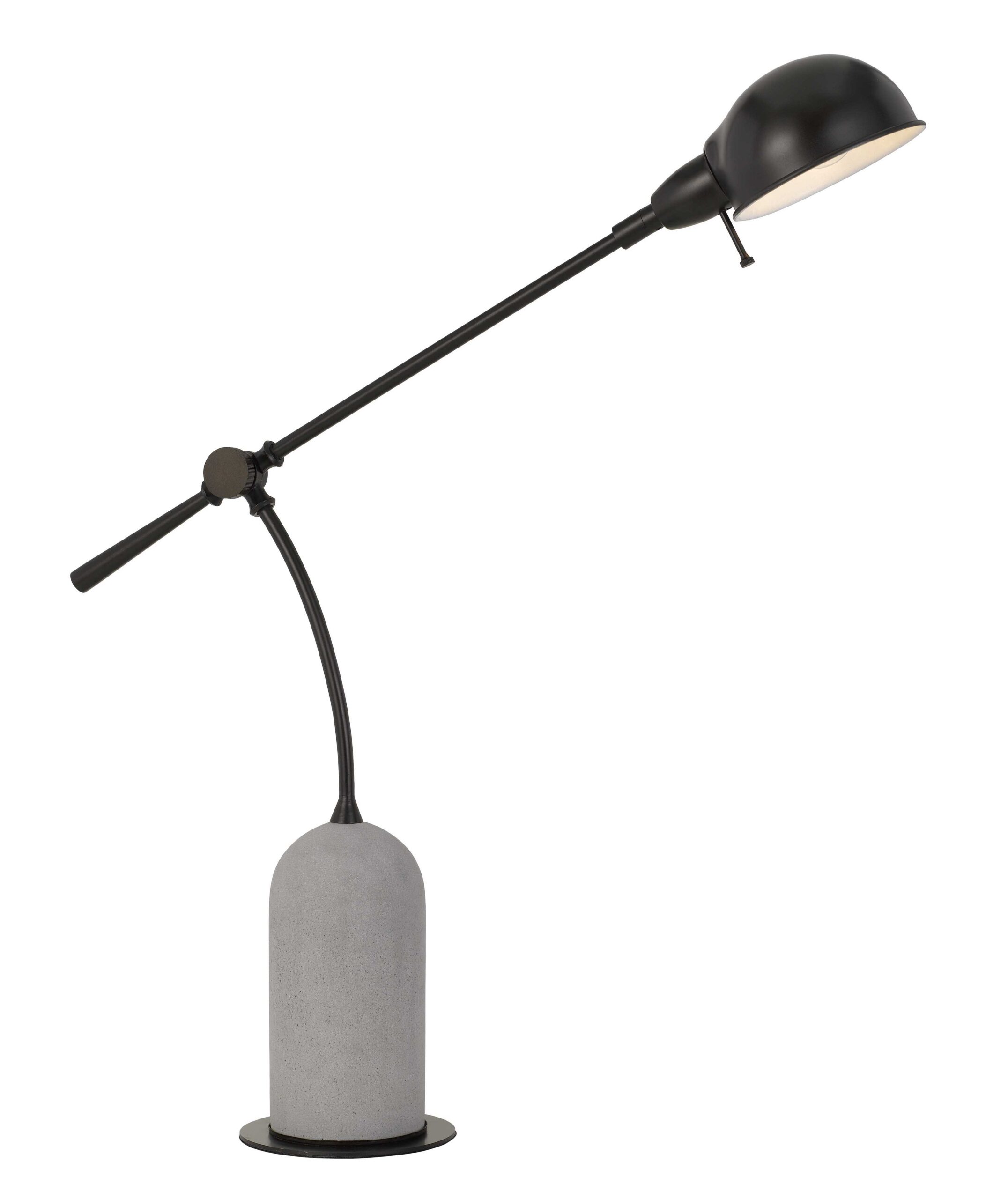 Johnstone - 38" Height Metal and Cement Desk Lamp - Black Cement