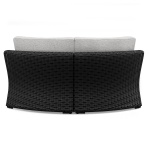 Beachcroft - Curved Corner Chair With Cushion - Black / Light Gray - Image 3