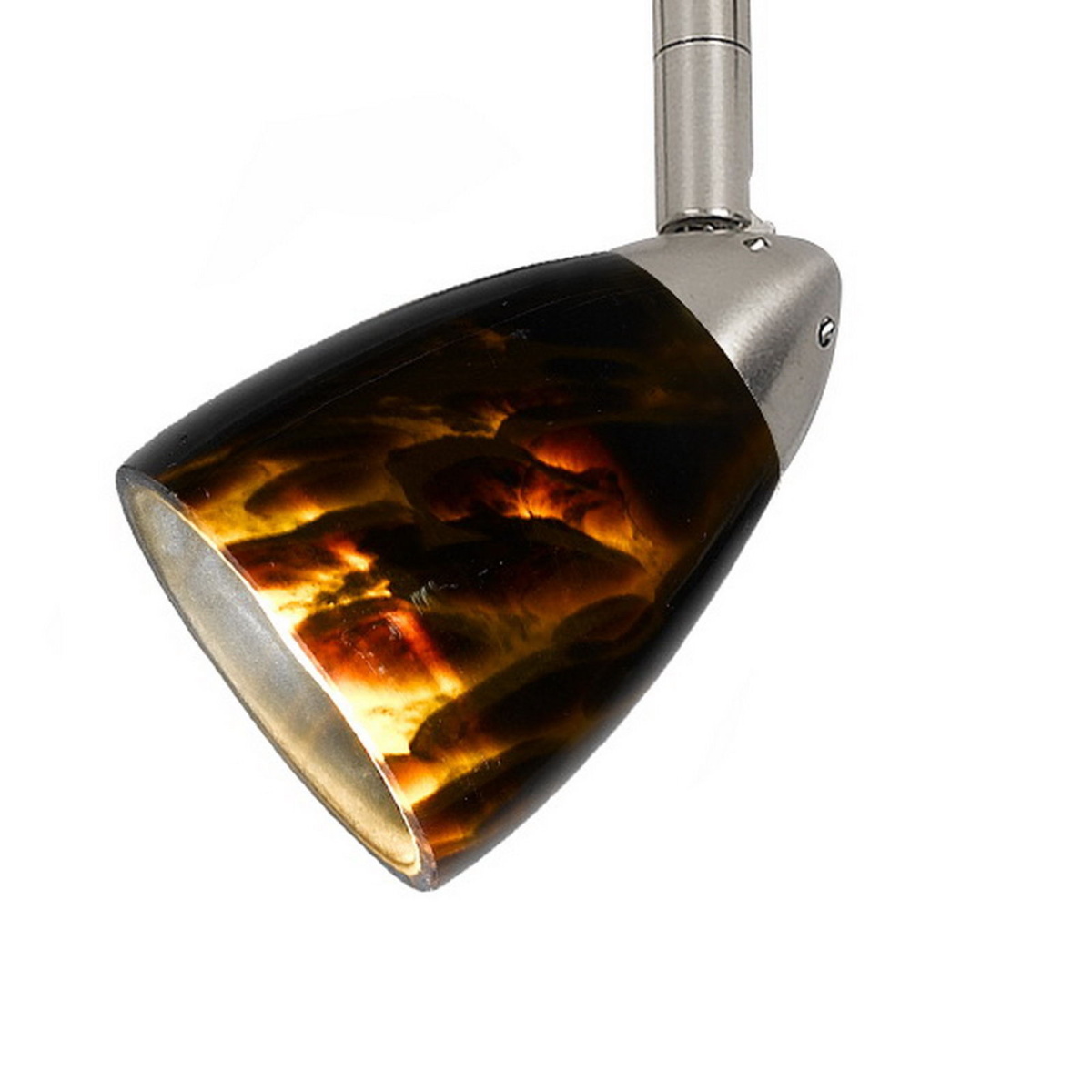 c4f62c90b01f4abde7d1efaf7c1109df 4.87" Height Serpentine Track Head With Shade - Brown & Brushed Steel - Image 1