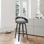 Sonia - 26" Counter Height Swivel Bar Stool - Gray / Black - Image 9