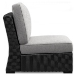 Beachcroft - Armless Chair With Cushion - Black / Light Gray - Image 7