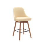 Sicily - 26" Swivel Walnut Counter Stool - Cream