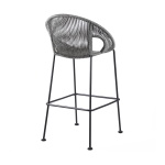 Acapulco - 26" Indoor / Outdoor Steel Bar Stool - Gray - Image 3