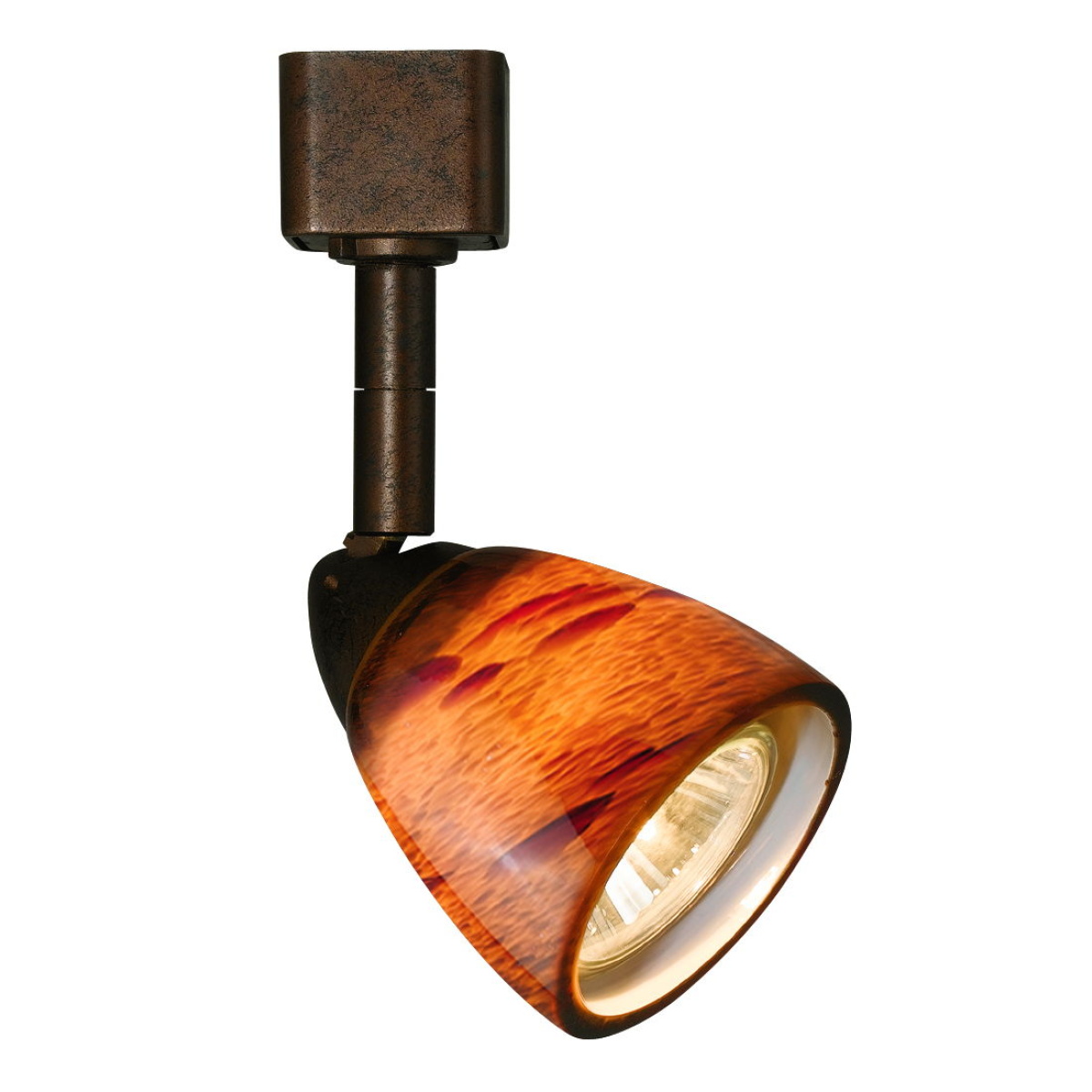 cd13cfa6defaa9dd2a8f75ada3a97503 4.87" Height Serpentine Track Head With Shade - Amber & Rust - Image 1