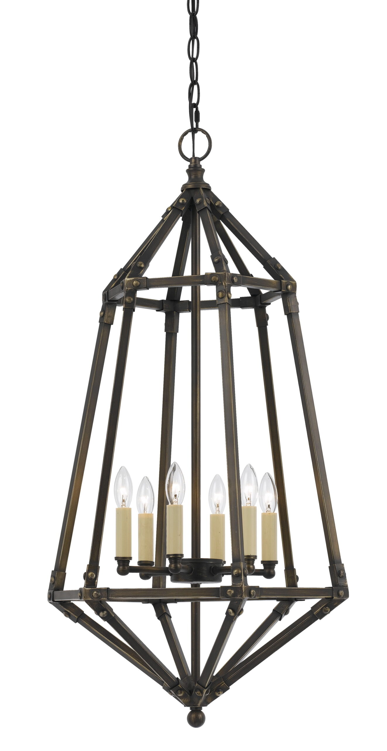 Denmark - 33" Height Metal Pendant - Dark Bronze