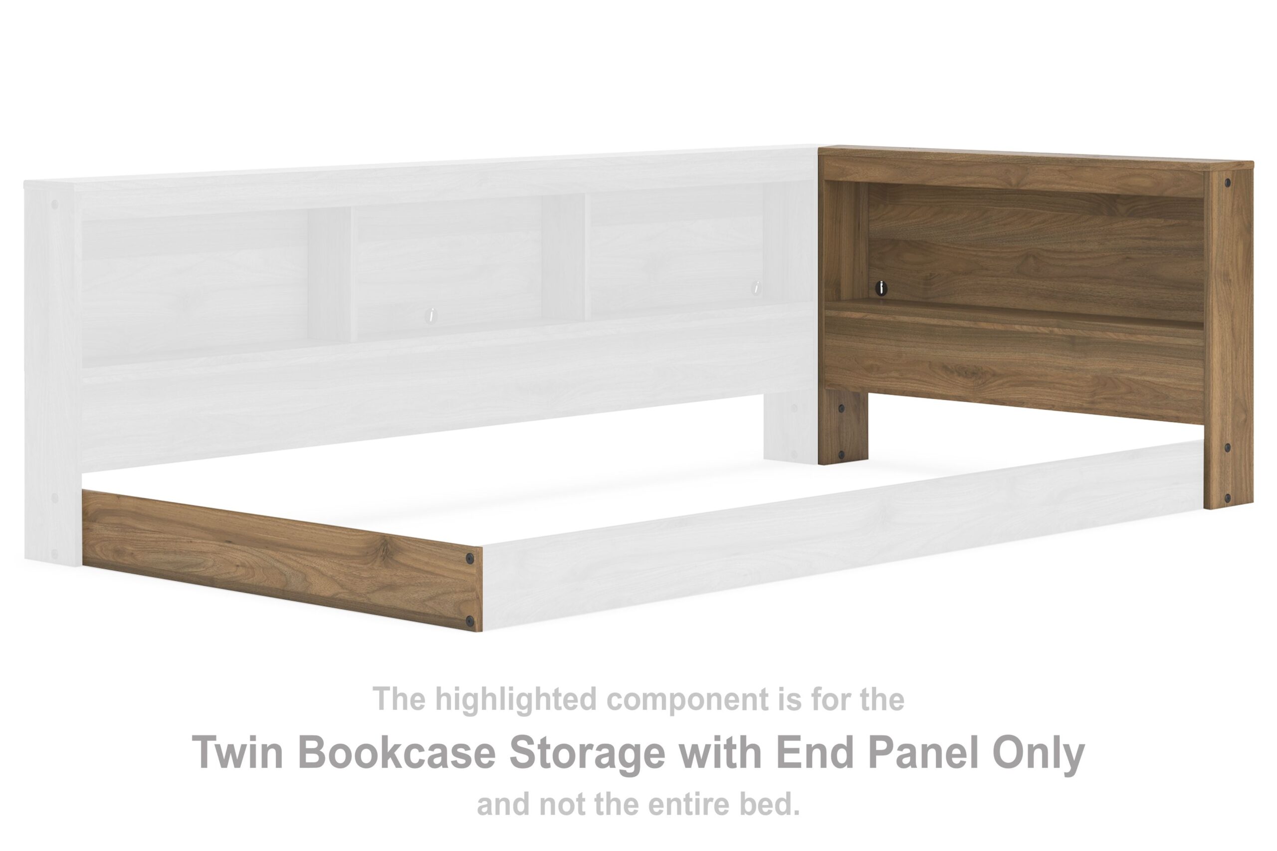 Deanlow - Twin Bookcase Storage with End Panel - Honey