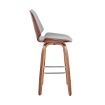 Arabela - 26" Swivel Bar Stool - Gray / Walnut - Image 3