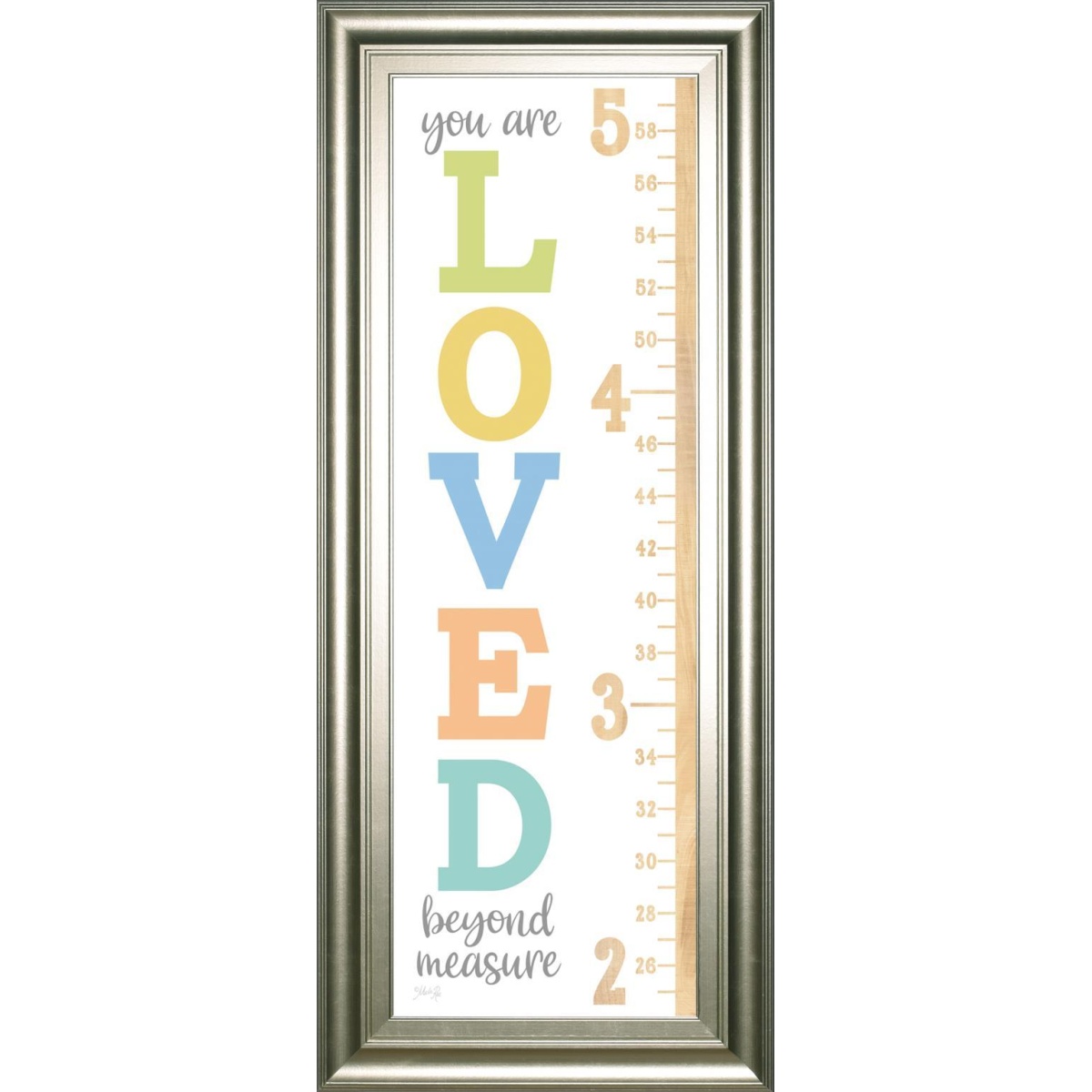 cfbda6c91aa64cb68a7a6781fa130e27 18x42 Loved Beyond Measture Growth Chart By Marla Rae - White - Image 1