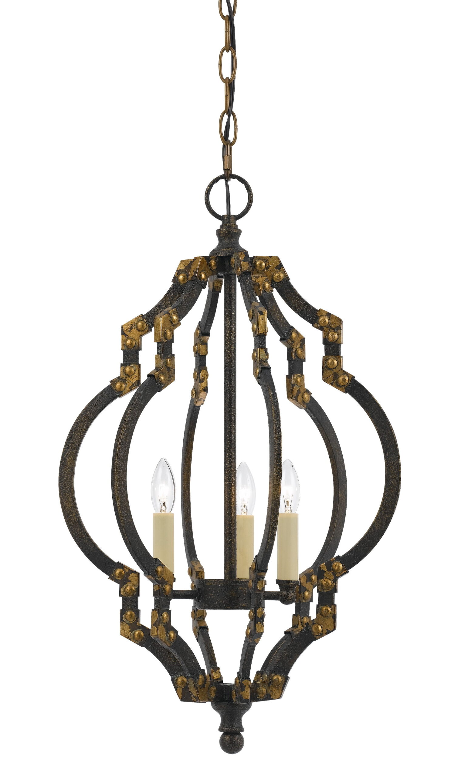 Howell - 23.25" Height Metal Pendant - Iron & Antique Gold