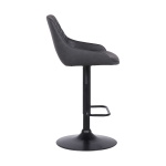 Anibal - Adjustable Height Swivel Bar Stool - Gray / Black - Image 3